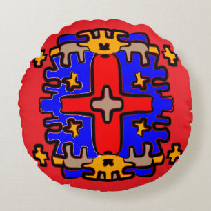 Coussins Ronds Mandala Cœur Vibrant