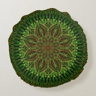 Coussins Ronds Mandala de fleur de la terre