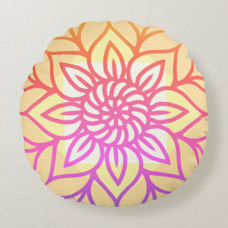 Coussins Ronds Mandala Design Couleur claire