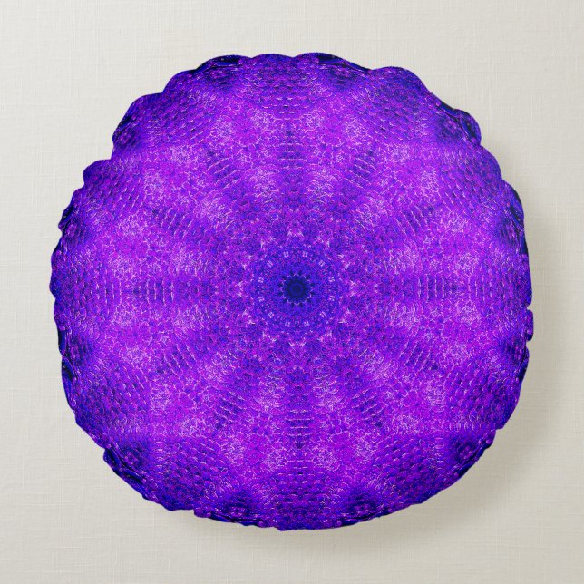 Coussins Ronds Mandala violet (Devant)