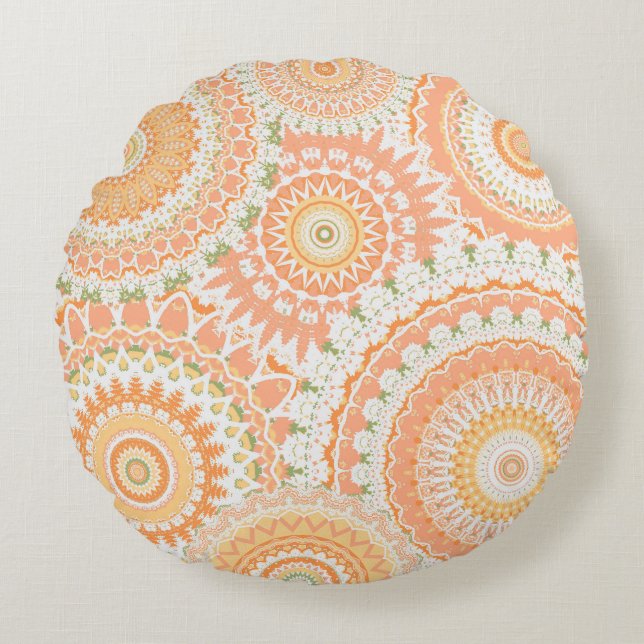 Coussins Ronds Mandalas du printemps (Devant)