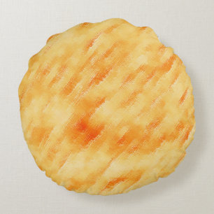 Coussins Ronds Mangue rustique jaune comme la peinture texturée