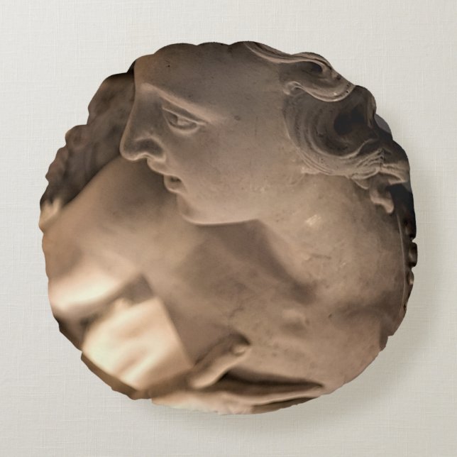 Coussins Ronds Marble Angel Sculpture Art Imprimer (Devant)