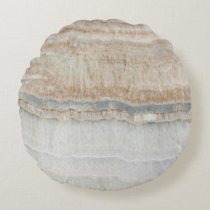 Coussins Ronds marbre gris clair et blanc minimaliste, moderne et