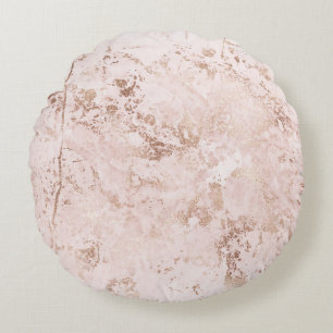 Coussins Ronds Marbre rose : arrière - plan de texture dorée.