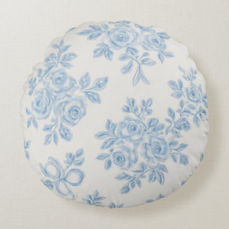 Coussins Ronds Marcie et Lour Fleur Bleue