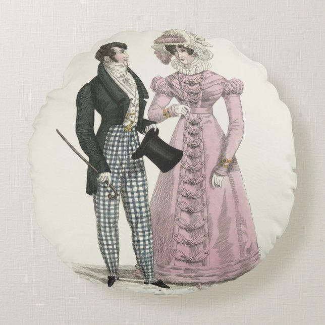 Coussins Ronds Mariage antique homme femme mode 1823 (Devant)