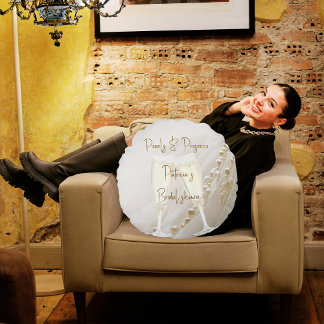 Coussins Ronds Mariage élégant moderne Perles & Prosecco