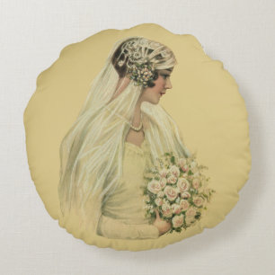 Coussins Ronds Mariage vintage, Portrait de mariée victorienne