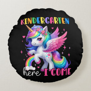 Coussins Ronds Maternelle j'arrive licorne rentrée scolaire