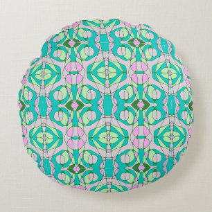 Coussins Ronds Mazipoodles Neuro Art - Dusty Turquoise rose vert