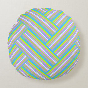 Coussins Ronds MAZIPOODLES Rayures Spaghetti 54 Chevron