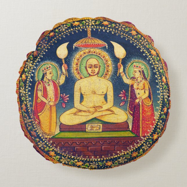 Coussins Ronds Méditation de bouddha avec Yoga (Devant)