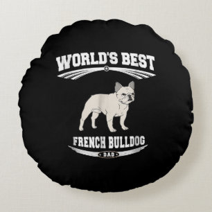 Coussins Ronds Meilleur Français Chien Chien Chien Chien Papa Pro
