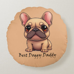 Coussins Ronds Meilleur Papa Toutou Bouledogue Français Animal de