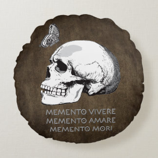 COUSSINS RONDS MEMENTO VIVERE • MEMENTO AMARE • MEMENTO MORI