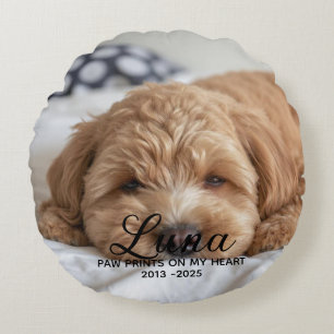 Coussins Ronds Mémorial personnalisé pour chien
