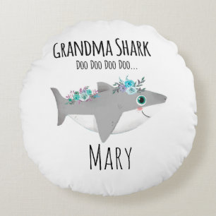Coussins Ronds Mère-grand Requin personnalisé Doo Doo Doo