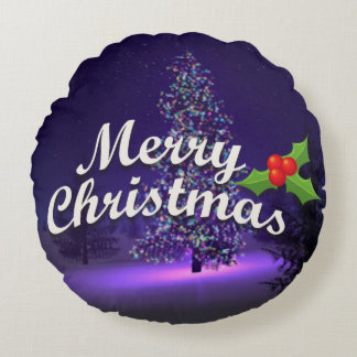 Coussins Ronds Merry Christmas cushion, decor Christmas cushion