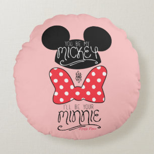 Coussins Ronds Mickey & Minnie   Amour