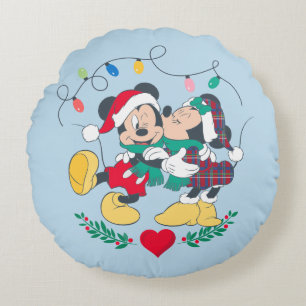 Coussins Ronds Mickey & Minnie   Baisers de vacances