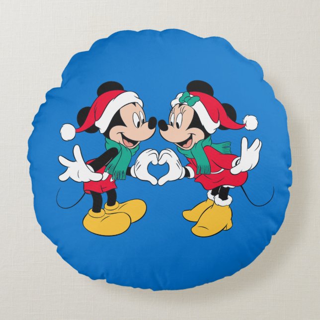 Coussins Ronds Mickey & Minnie | Christmas Love (Devant)