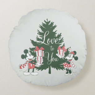 Coussins Ronds Mickey & Minnie   Christmas Love to You