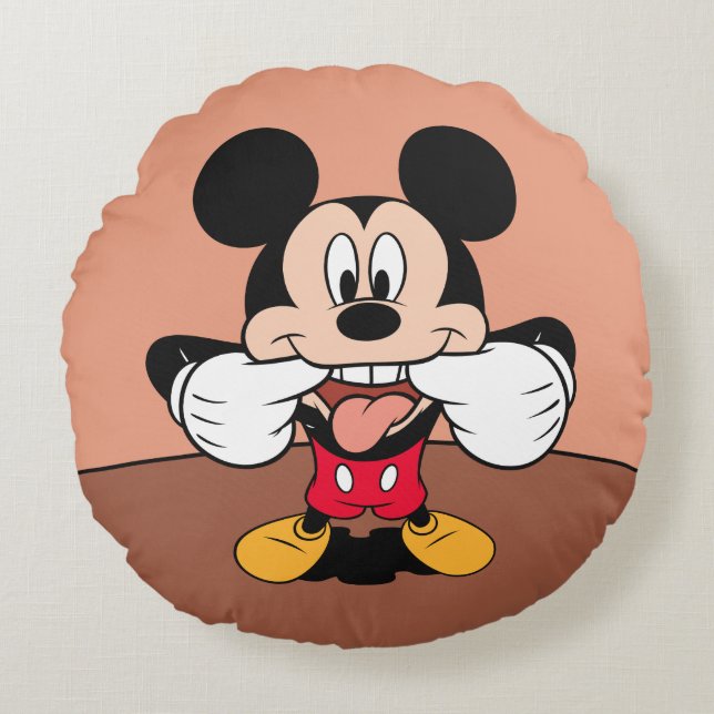 Coussins Ronds Mickey moderne | Sticking Out Tongue (Devant)