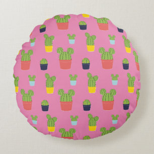 Coussins Ronds Mickey Mouse Cactus Icon Pattern