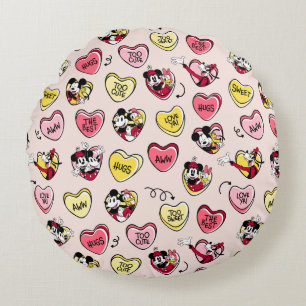 Coussins Ronds Mickey Souris & Amis Valentine Heart Candy