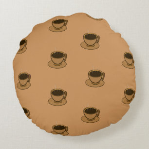 Coussins Ronds Mid Century Moderne Brown Cosy Coffee Cup