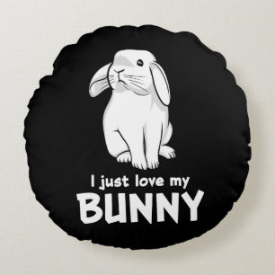 Coussins Ronds Mignonne Lapin J'Aime Mon Lapin
