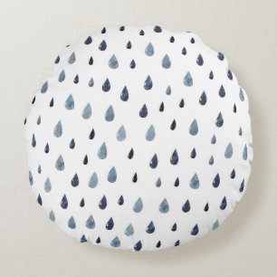 Coussins Ronds Mignonne pluie. Aquarelle motif sans couture. Pai 