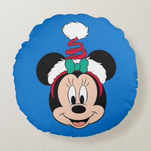 Coussins Ronds Minnie   Casquette de Noël mignon