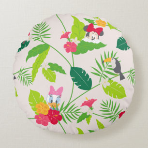 Coussins Ronds Minnie et Daisy   Motif tropical