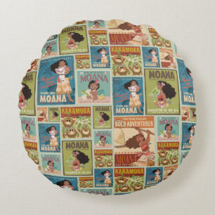 Coussins Ronds Moana   Retro Poster Motif