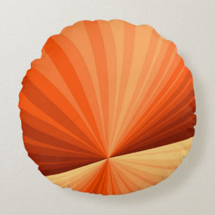 Coussins Ronds Moderne Abstrait Orange Rouge Vanille Graphique Fr