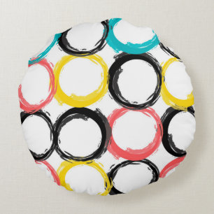 Coussins Ronds Moderne, coloré, cool, unique, cercles tendance