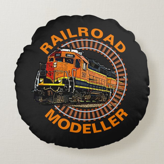 Coussins Ronds Modifier le texte Modeleur ferroviaire Orange Dies (Devant)
