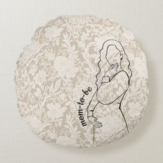 Coussins Ronds Mom-to-be Faux Lace 