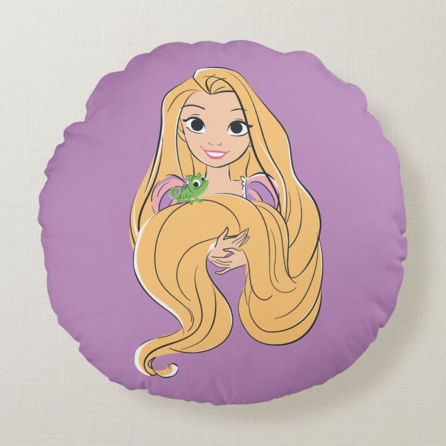 Coussins Ronds Moment magique Rapunzel & Pascal (Devant)