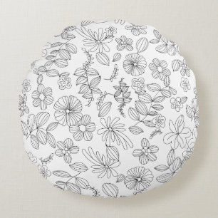 Coussins Ronds Mon design de fleurs 3