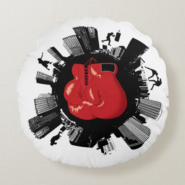 Coussins Ronds Monde frais de boxe (Devant)