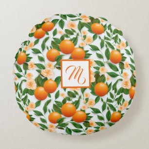 Coussins Ronds Monogramme branché Valencia Orange