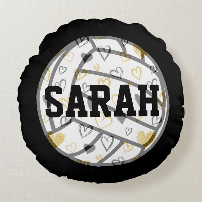 Coussins Ronds Monogramme de volley-ball (Devant)