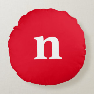 Coussins Ronds Monogramme Rouge