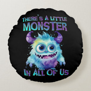 Coussins Ronds Monstre violet d'Halloween