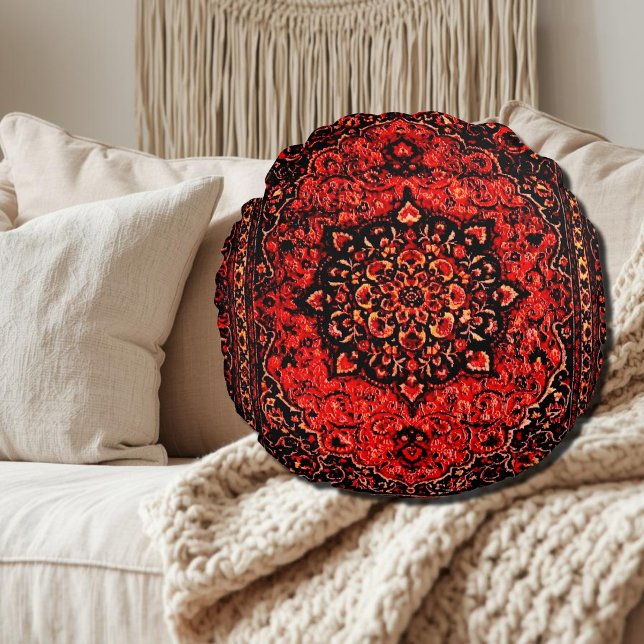 Coussins Ronds Moquette persane en champ teinté rose (Créateur téléchargé)