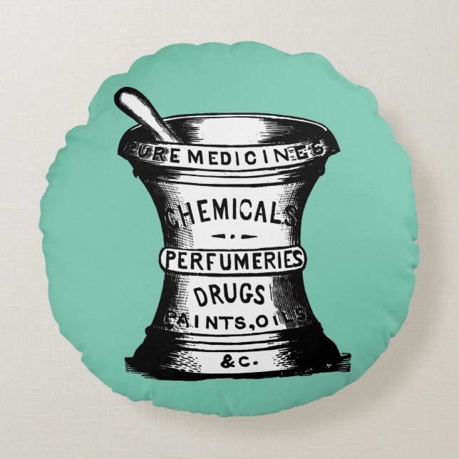 Coussins Ronds Mortier et pilon (Devant)