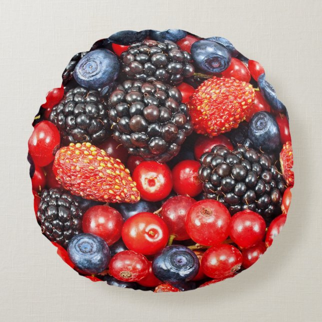 Coussins Ronds Mosaïque Arrière - plan Berry-Fresh (Devant)